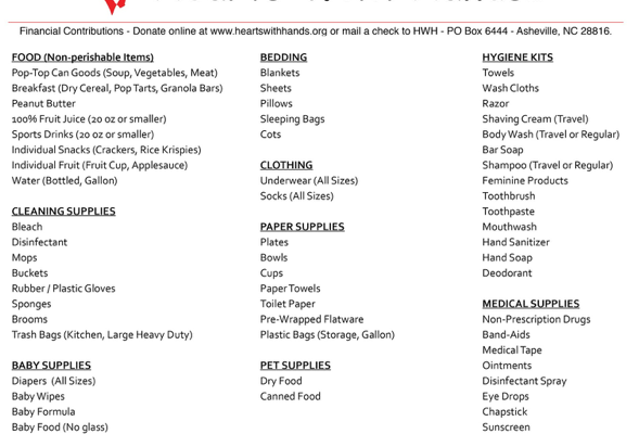 Hearts with Hands Tornado Relief Effort Hearts with Hands Tornado Relief Effort